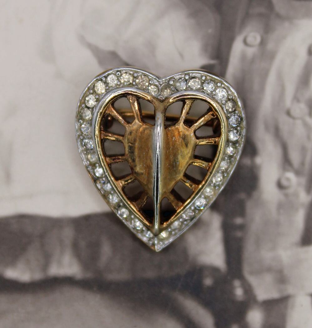 Crown Trifari Small Heart Brooch